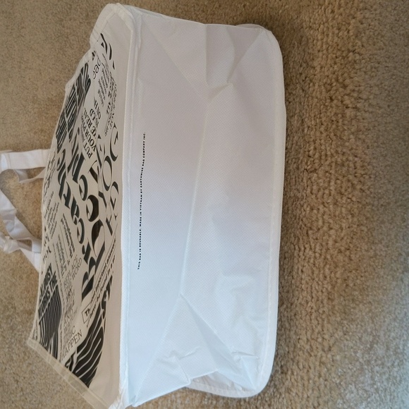 New Large Black & White Breathe Deeply Lululemon Reusable Tote - Picture 7 of 8